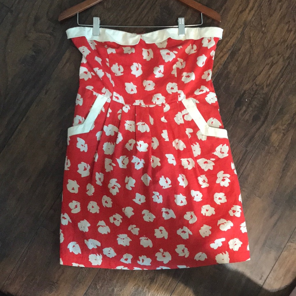 COPE strapless floral dress- urban outfitters